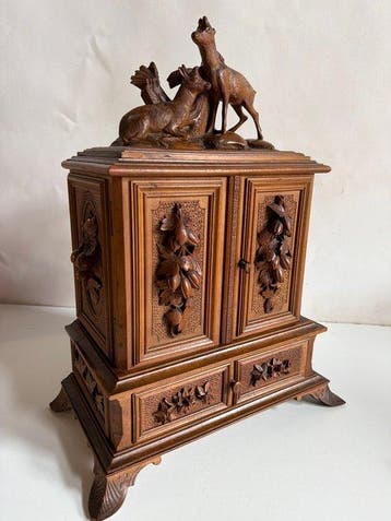 Boîte à bijoux -  Cabinet Mini-armoire de style victorien,, Antiquités & Art