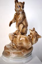 Zsolnay - Markup Bela - Figuur - Fighting Bears - Porselein
