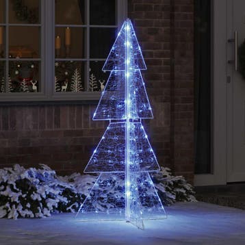 vidaXL Kerstboom 160 LEDs Blauw 150 cm Acryl, Verzenden, Nieuw
