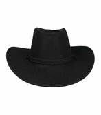 Cowboyhoed - Western Hoed in Linnenlook - One Size - Zwart, Nieuw
