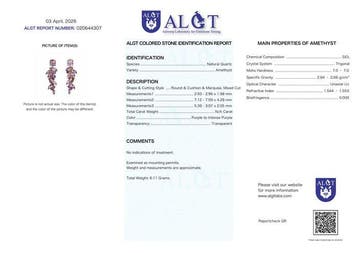 Zonder minimumprijs - Oorbellen Zilver - Amethist -, Handtassen en Accessoires, Oorbellen, Nieuw