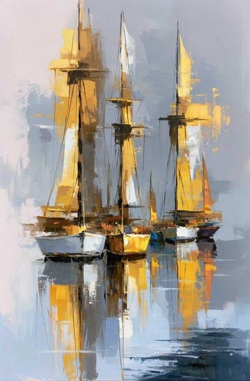 Lea Ottavi - Golden Quiet Waters XXL · Hand-Finished