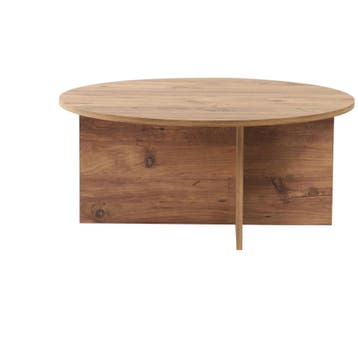Evila Modern Coffee Table, Atlantic Pine, 90 X 40 X 90 Cm, Verzenden, Nieuw, 50 tot 100 cm, Scandinavisch
