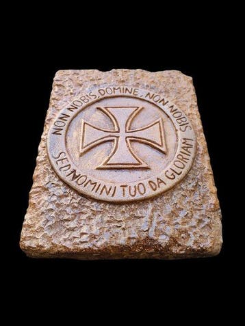 sculptuur, Stemma Ordine Cavalieri Templari - 25 cm -