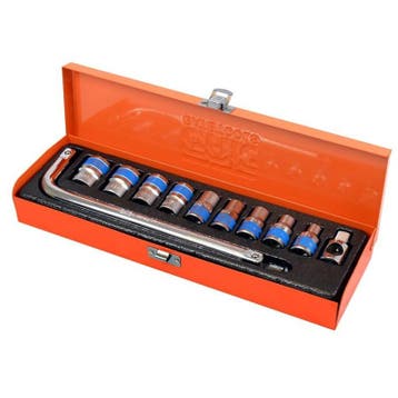 Doppenset 1/2 inch – zeskant met wringijzer 11 delige set in, Doe-het-zelf en Bouw, Ophalen of Verzenden, Nieuw