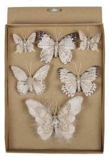 Vlinders Mengsel Champagne 6 stuks met clip, Hobby & Loisirs créatifs