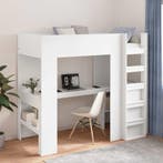 vidaXL Stapelbedframe met Bureau Wit 100 x 200 cm Bewerkt, Verzenden