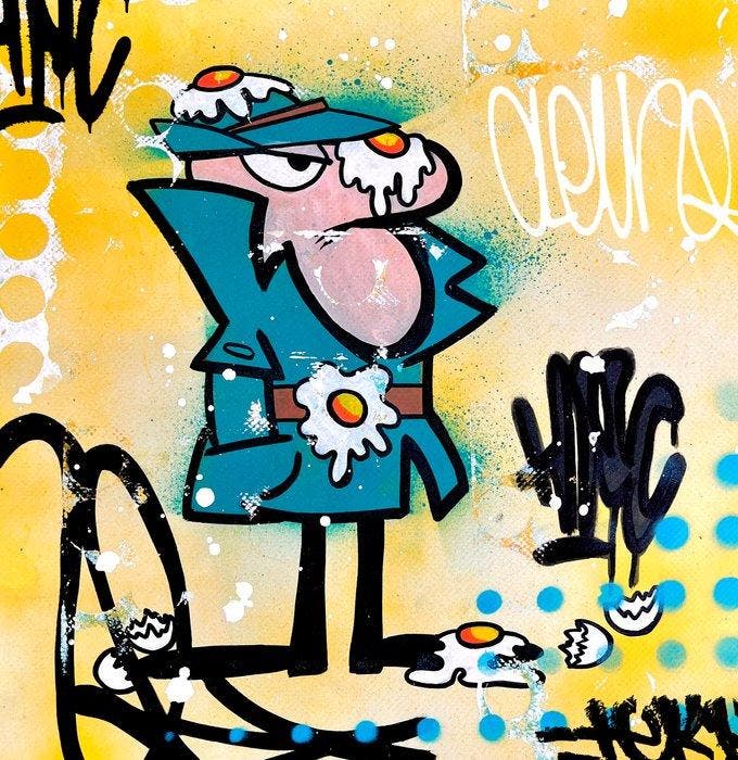 Moabit - Pink Panther X Brekkie Served /Diptych Original/ XL, Antiek en Kunst, Kunst | Designobjecten