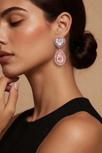 Boucles doreilles - 14 carats Or rose - 21.15ct. tw. Rose, Nieuw