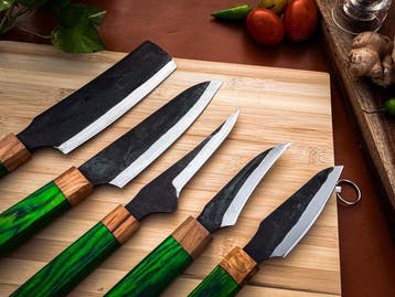 other - Keukenmes - Kitchen knife set - 702 - Staal, Hout,