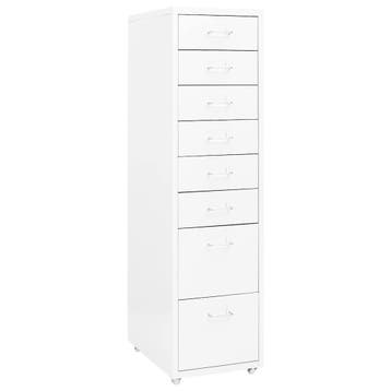 vidaXL Ladeblok verrijdbaar 28x41x109 cm metaal wit, Verzenden, Nieuw