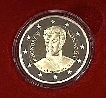 Monaco. 2 Euro 2019 Honoré V Proof, Postzegels en Munten