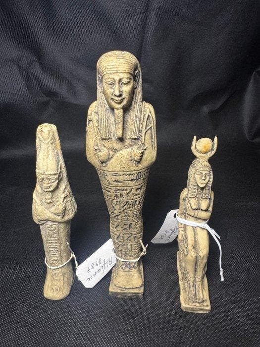 Gereconstitueerde steen Replica van Oud-Egyptische set van 3, Collections, Minéraux & Fossiles