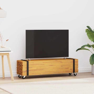 vidaXL TV Stand 110 x 30 x 30 cm Bruin Massief Teakhout, Huis en Inrichting, Verzenden, Nieuw