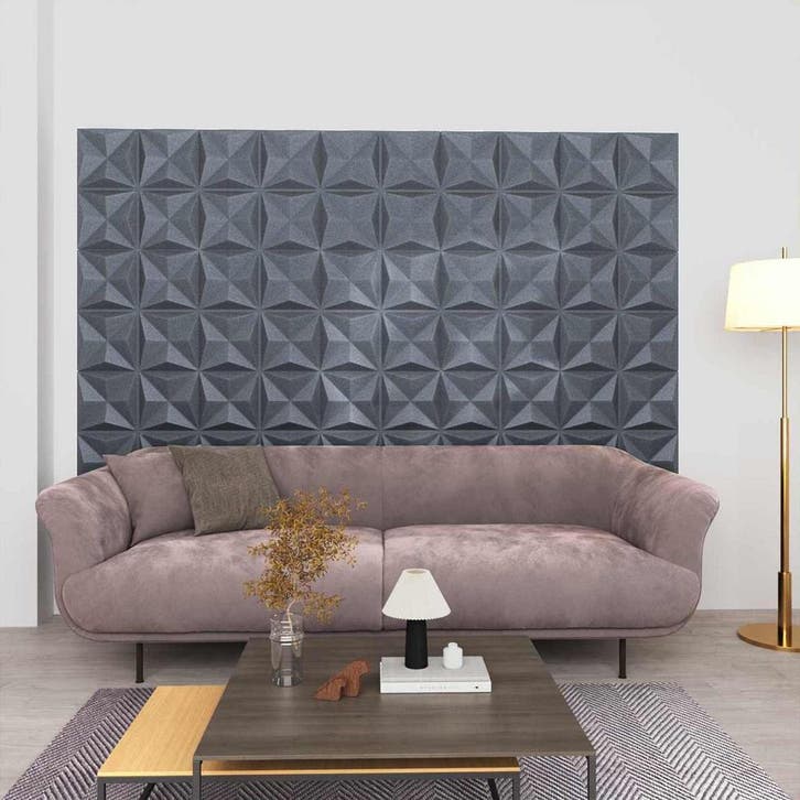 vidaXL Wandpanelen 48 pcs Origami Grijs 50 x 50 cm XPS, Bricolage & Construction, Plaques & Panneaux, Envoi