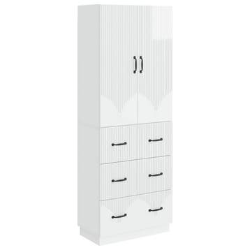 vidaXL Kast Set 2 pcs Hoogglans Wit 66 x 34,5 x 87 cm, Huis en Inrichting, Verzenden, Nieuw