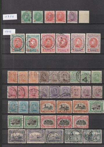 België 1912/1928 - Zegels en series uit de periode met de, Timbres & Monnaies