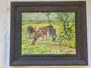 Rob Hensbergen.(1952) - Koeien in weiland