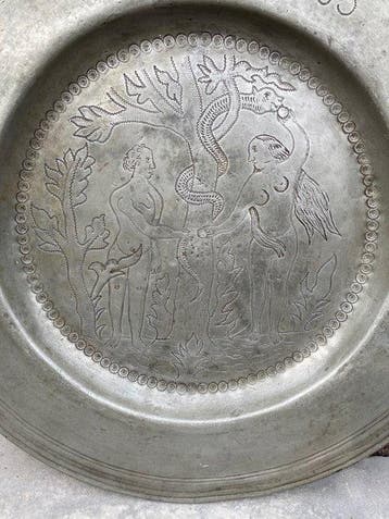 Assiette murale - Étain - Adam-Eva, 1785