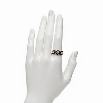 Ring - 14 karaat Geel goud - 1.80ct. tw. Saffier - Diamant