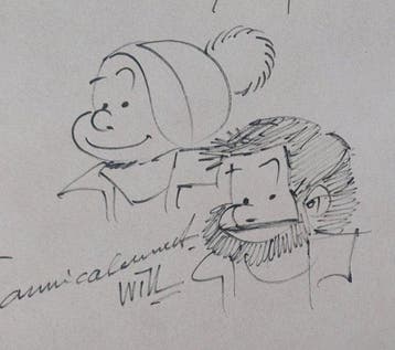 1 Original drawing - Franquin / Peyo / Will / Morris / Peyo