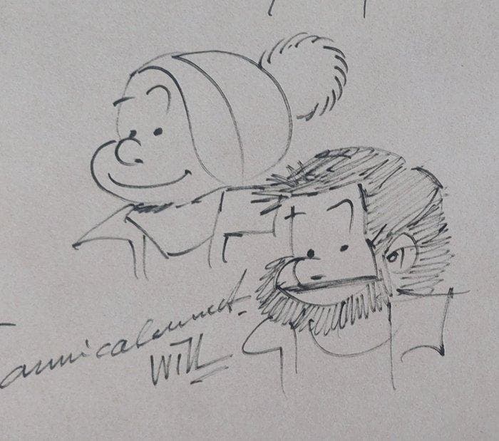 1 Original drawing - Franquin / Peyo / Will / Morris / Peyo, Livres, BD