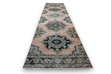 Lang vintage Usak - Loper - 375 cm - 90 cm - met certificaat