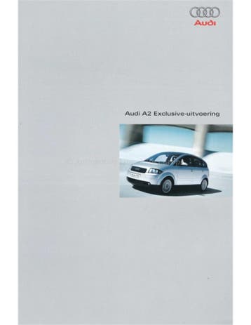 2000 AUDI A2 EXCLUSIVE BROCHURE NEDERLANDS, Nieuw