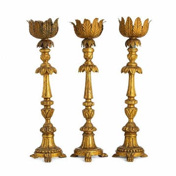 Kandelaar (3) - Hout - Koningin Maria I van Portugal