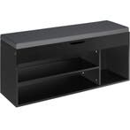 tectake Schoenenkast Natalya met zitkussen 104x30x49cm - zwa, Verzenden, Nieuw