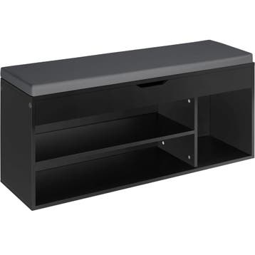 tectake Schoenenkast Natalya met zitkussen 104x30x49cm - zwa, Huis en Inrichting, Verzenden, Nieuw