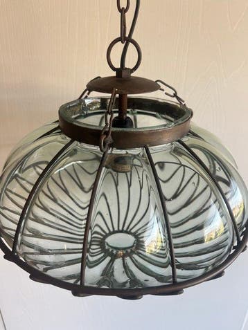 Plafondlamp - Glas - azuurblauw glas