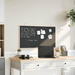 vidaXL Krijtbord met massief grenenhouten frame zwart 100x55, Verzenden