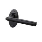 Deurklink Piatto mat zwart met ovale rozetten - voor binn..., Ophalen of Verzenden, Nieuw, IJzer, Klink of Kruk