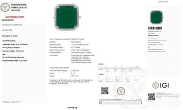 Zonder minimumprijs - Ring Platina - 8.33ct. tw. Smaragd -, Nieuw