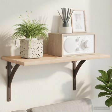 vidaXL Wandplankbeugels 12 st Antiek Bruin 21 x 21 x 3.5 cm, Verzenden