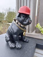 Statue, Trump red cap bulldog with gold dollar chain - 36 cm