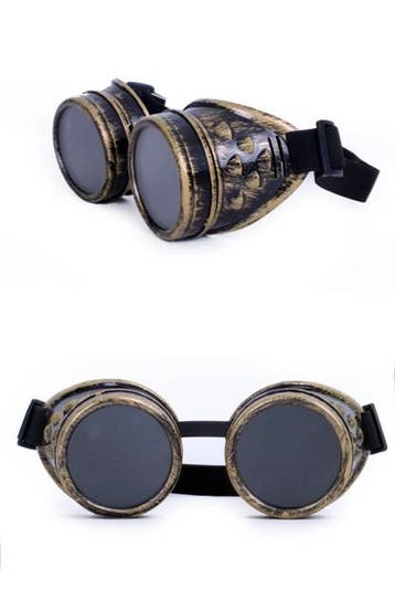 KIMU® Goggles Steampunk Bril Brons Montuur Zonnebril Glazen, Ophalen of Verzenden, Nieuw
