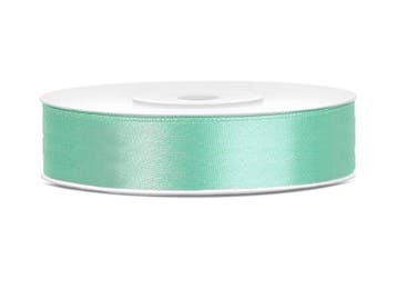 Satijn Lint Mintgroen Groen 12mm 25m, Verzenden