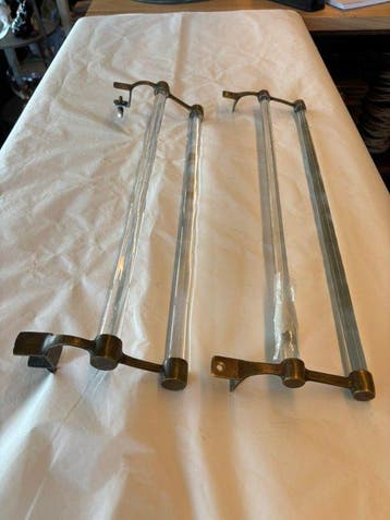 Rek (2) - messing en glas - 2 x Art Deco Dubbele