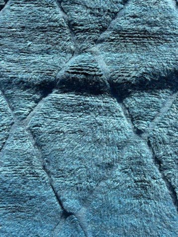 Marokkaanse Beni Ouarain loper – blauw, handgeknoopt wol
