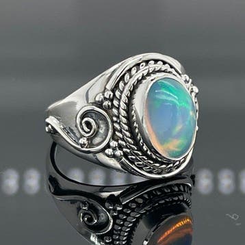 Zilver - Ring - Natuurlijke opaal