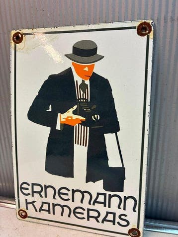 Ernemann Ernemann Kameras – Klassiek Emaille Reclamebord, Nieuw