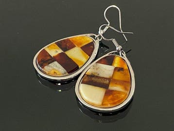 Meertoonige Baltische barnsteen geometrische patchwork