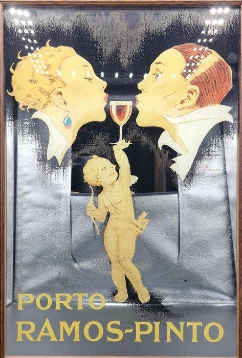 Porto Ramos-Pinto - Rene Vincent - Wandspiegel - Hout, Glas, Antiek en Kunst, Curiosa en Brocante