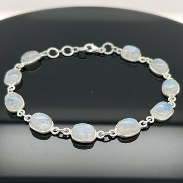 Zilver - Armband - Natuurlijke maansteen