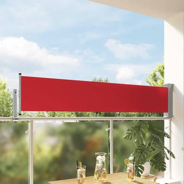 vidaXL Tuinscherm uittrekbaar 60x300 cm rood, Verzenden