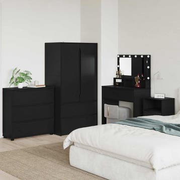 vidaXL Opbergkast Zwart 80 x 31 x 81 cm Bewerkt hout, Verzenden, Nieuw