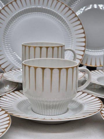 AK Kaiser – Kaffee-Service – Porzellan mit Golddekor und, Antiek en Kunst