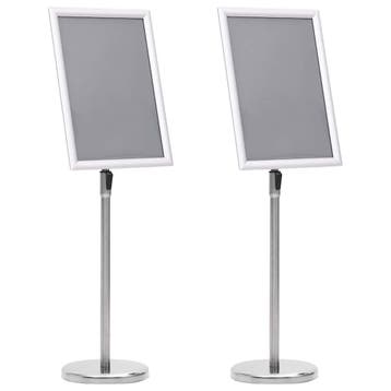 vidaXL Posterstands 2 st Zilver 45 x 32,7 x 108 cm Aluminium, Verzenden
